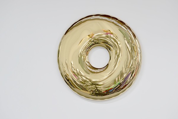 Golden Stainless Steel Ring Wall Sculpture